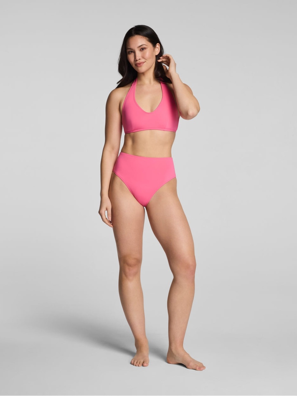 SPANX Pink High-Waist Halter Bikini Set XS